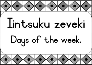 Iintsuku zeveki (Days of the week)