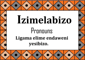 Izimelabizo (Pronouns)